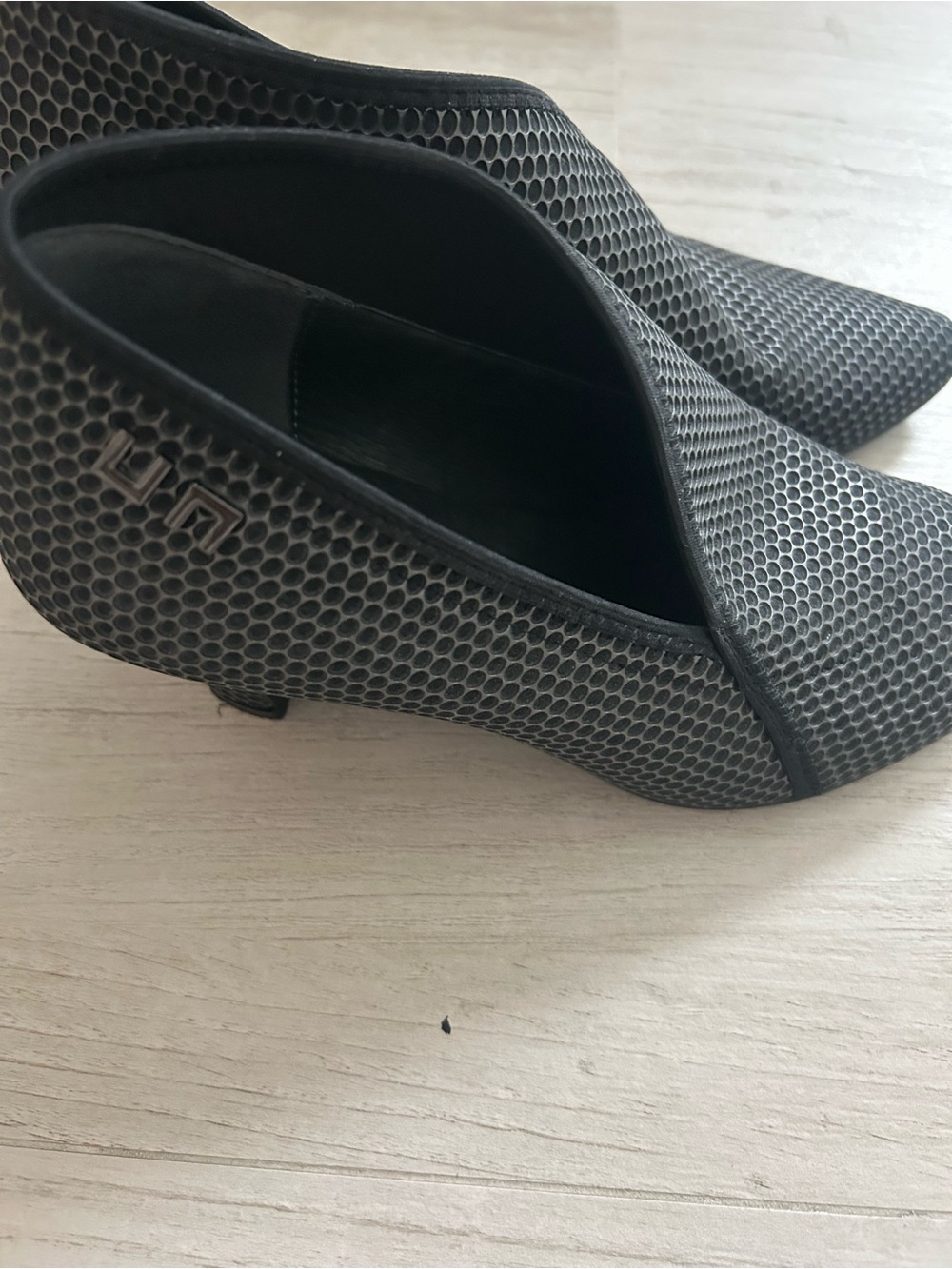 United Nude Gray Honeycomb Textured Ankle Booties